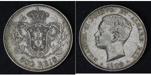 500 Reis Regno del Portogallo (1139-1910) Argento Manuele II del Portogallo (1889-1932)