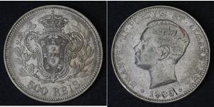 500 Reis Regno del Portogallo (1139-1910) Argento Manuele II del Portogallo (1889-1932)