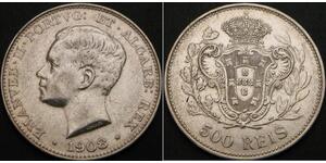 500 Reis Regno del Portogallo (1139-1910) Argento Manuele II del Portogallo (1889-1932)