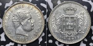 500 Reis Regno del Portogallo (1139-1910) Argento Carlo I del Portogallo (1863-1908)