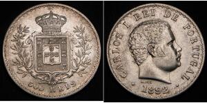 500 Reis Regno del Portogallo (1139-1910) Argento Carlo I del Portogallo (1863-1908)