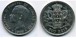 500 Reis Reino de Portugal (1139-1910) Plata Manuel II de Portugal (1889-1932)