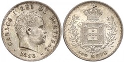 500 Reis Reino de Portugal (1139-1910) Plata Carlos I de Portugal (1863-1908)