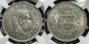 500 Reis Reino de Portugal (1139-1910) Plata Carlos I de Portugal (1863-1908)