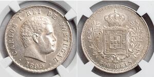 500 Reis Reino de Portugal (1139-1910) Plata Carlos I de Portugal (1863-1908)