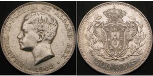 500 Reis Reino de Portugal (1139-1910) Plata Manuel II de Portugal (1889-1932)