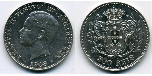 500 Reis Reino de Portugal (1139-1910) Plata Manuel II de Portugal (1889-1932)