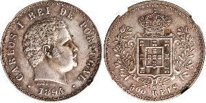 500 Reis Kingdom of Portugal (1139-1910) Silber  Karl I. von Portugal (1863-1908)