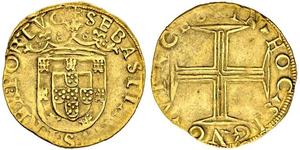 500 Reis / 1 Cruzado  Portogallo / Regno del Portogallo (1139-1910) Oro Sebastian of Portugal (1554-1578)