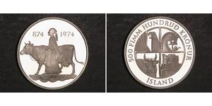 500 Крона Исландия (1944 - ) Серебро 
