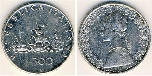 500 Лира Италия Серебро 