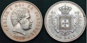 500 Рейс Королевство Португалия (1139-1910) Серебро Карлуш I король Португалии(1863-1908)