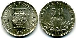 50 Avo Portugal / Timor oriental (1702 - 1975) Argent 