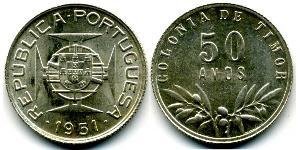 50 Avo Portugal / Timor oriental (1702 - 1975) Argent 