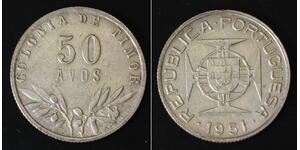 50 Avo Portugal / Timor oriental (1702 - 1975) Argent 