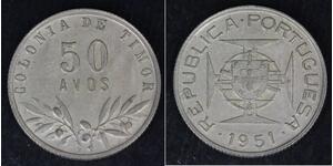 50 Avo Portogallo / Timor Est (1702 - 1975) Argento 