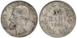 50 Ban Royaume de Roumanie (1881-1947) Argent Charles Ier de Roumanie (1839 - 1914)