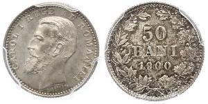 50 Ban Royaume de Roumanie (1881-1947) Argent Charles Ier de Roumanie (1839 - 1914)