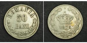 50 Ban Reino de Rumanía (1881-1947) Plata Carlos I de Rumania (1839 - 1914)