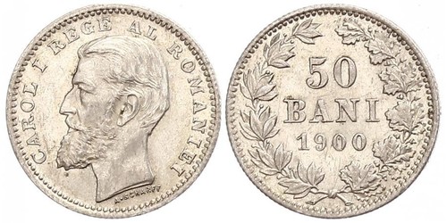50 Ban Reino de Rumanía (1881-1947) Plata Carlos I de Rumania (1839 - 1914)