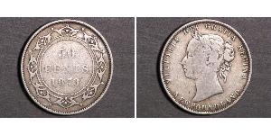 50 Cent Terre-Neuve-et-Labrador Argent Victoria (1819 - 1901)