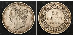 50 Cent Terre-Neuve-et-Labrador Argent Victoria (1819 - 1901)