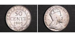 50 Cent Terre-Neuve-et-Labrador Argent Édouard VII (1841-1910)