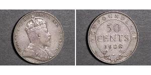 50 Cent Terre-Neuve-et-Labrador Argent Édouard VII (1841-1910)