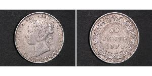 50 Cent Terre-Neuve-et-Labrador Argent Victoria (1819 - 1901)