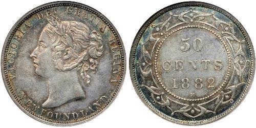 50 Cent Terre-Neuve-et-Labrador Argent Victoria (1819 - 1901)