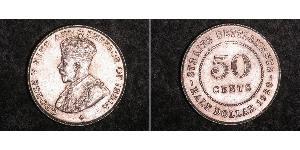 50 Cent Établissements des détroits (1826 - 1946) Argent George V (1865-1936)