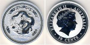 50 Cent Australia (1939 - ) Argento Elisabetta II (1926-2022)