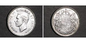 50 Cent Canada Argento Giorgio VI (1895-1952)