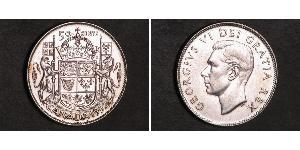 50 Cent Canada Argento Giorgio VI (1895-1952)