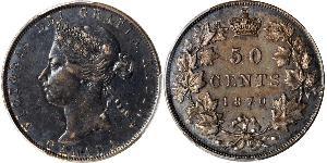 50 Cent Canada Argento Vittoria (1819 - 1901)