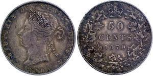 50 Cent Canada Argento Vittoria (1819 - 1901)
