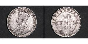50 Cent Canada Argento Giorgio V (1865-1936)