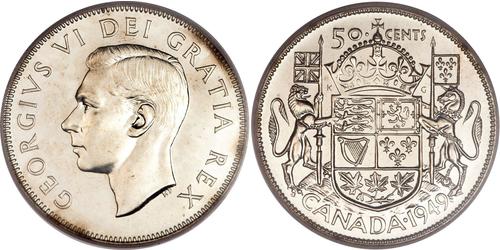 50 Cent Canada Argento Giorgio VI (1895-1952)
