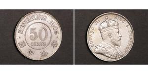 50 Cent Hong Kong Argento Edoardo VII (1841-1910)