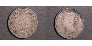 50 Cent Terranova e Labrador Argento Vittoria (1819 - 1901)