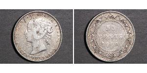 50 Cent Terranova e Labrador Argento Vittoria (1819 - 1901)