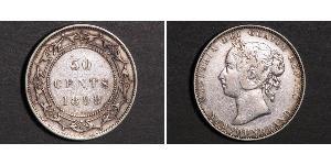 50 Cent Terranova e Labrador Argento Vittoria (1819 - 1901)