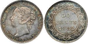 50 Cent Terranova e Labrador Argento Vittoria (1819 - 1901)