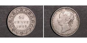 50 Cent Terranova e Labrador Argento Vittoria (1819 - 1901)