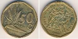 50 Cent South Africa (1910 - ) Brass 