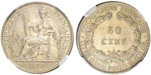 50 Cent Französisch-Indochina (1887-1954) Bronze/Nickel 