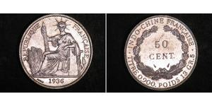 50 Cent Indocina francese (1887-1954) Bronzo/Nichel 