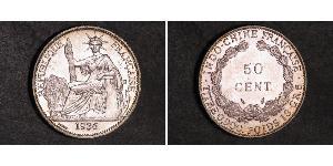 50 Cent Indocina francese (1887-1954) Bronzo/Nichel 