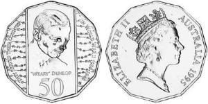 50 Cent Australia (1939 - ) Copper/Nickel Elizabeth II (1926-2022)