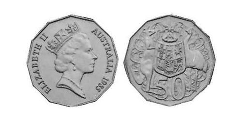 50 Cent Australia (1939 - ) Copper/Nickel Elizabeth II (1926-2022)